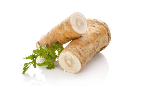 Horseradish is also a root and belongs to the mustard family, which explains its peppery bite. (Eskymaks/shutterstock)