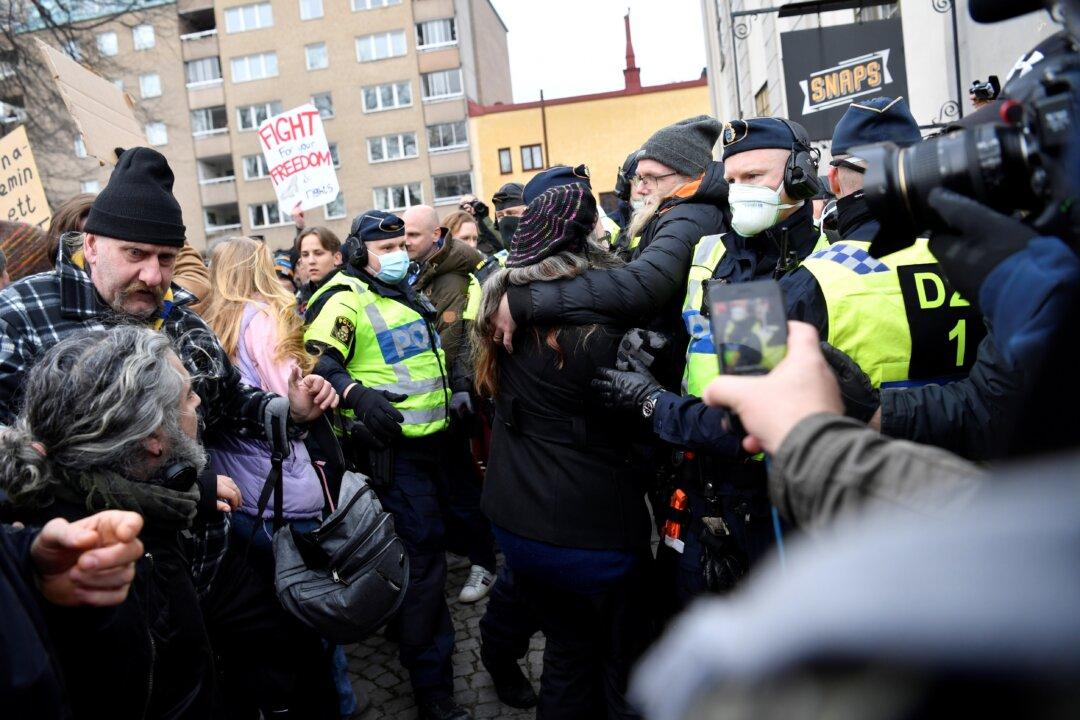 Swedish Police Break up Coronavirus Demonstration in Stockholm