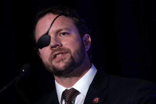 Rep. Dan Crenshaw (R-Texas) speaks during an event in National Harbor, Md., on Feb. 26, 2020. (Alex Wong/Getty Images)