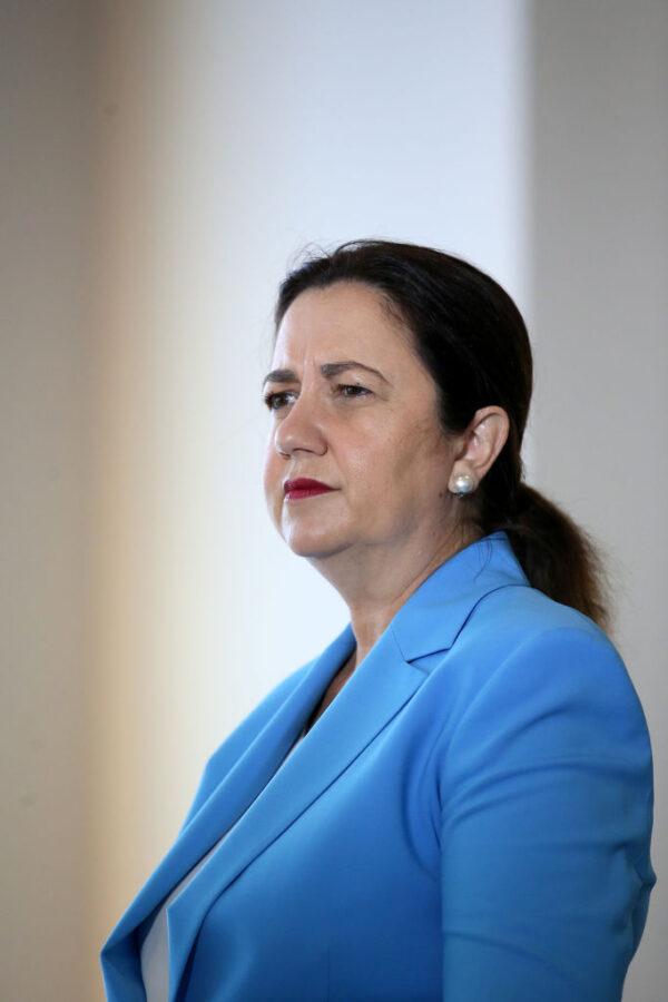 Queensland Premier Annastacia Palaszczuk speaks at a press conference, on January 11, 2021 in Brisbane, Australia. (Jono Searle/Getty Images)