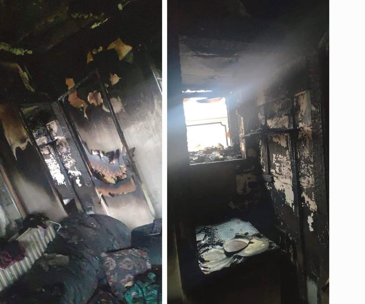 The burned-out interior of Diane's house (Caters News)