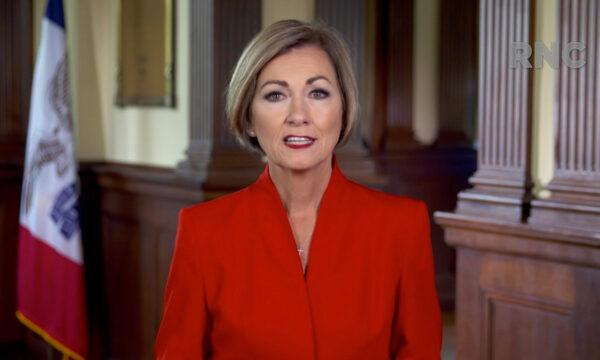 Iowa Gov. Kim Reynolds addresses the virtual Republican National Convention on Aug. 25, 2020. (Committee on Arrangements for the 2020 Republican National Committee via Getty Images)