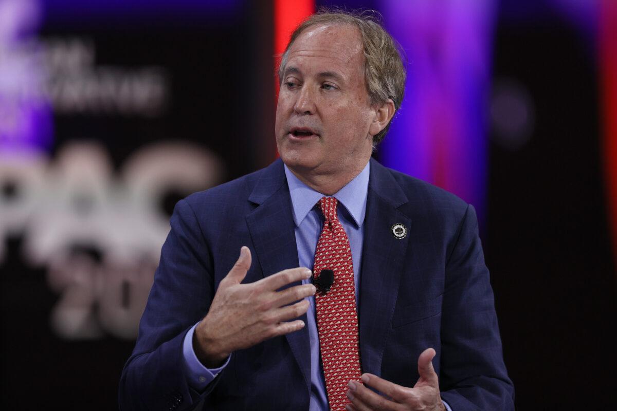 Ken Paxton, Texas attorney general, speaks during a panel discussion during the Conservative Political Action Conference in Orlando, Fla., on Feb. 27, 2021. (Joe Raedle/Getty Images)