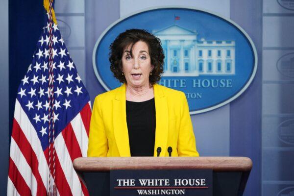 Special Assistant to the President and Coordinator for the Southern Border, Ambassador Roberta Jacobson, speaks in the Brady Briefing Room of the White House in Washington on March 10, 2021. (Mandel Ngan/AFP via Getty Images)