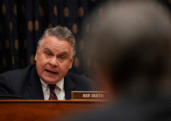 Rep. Chris Smith speaks as US Secretary of State Antony Blinken testifies before the House Committee on Foreign Affairs in Washington on March 10, 2021. (Ken Cedeno/AFP via Getty Images)