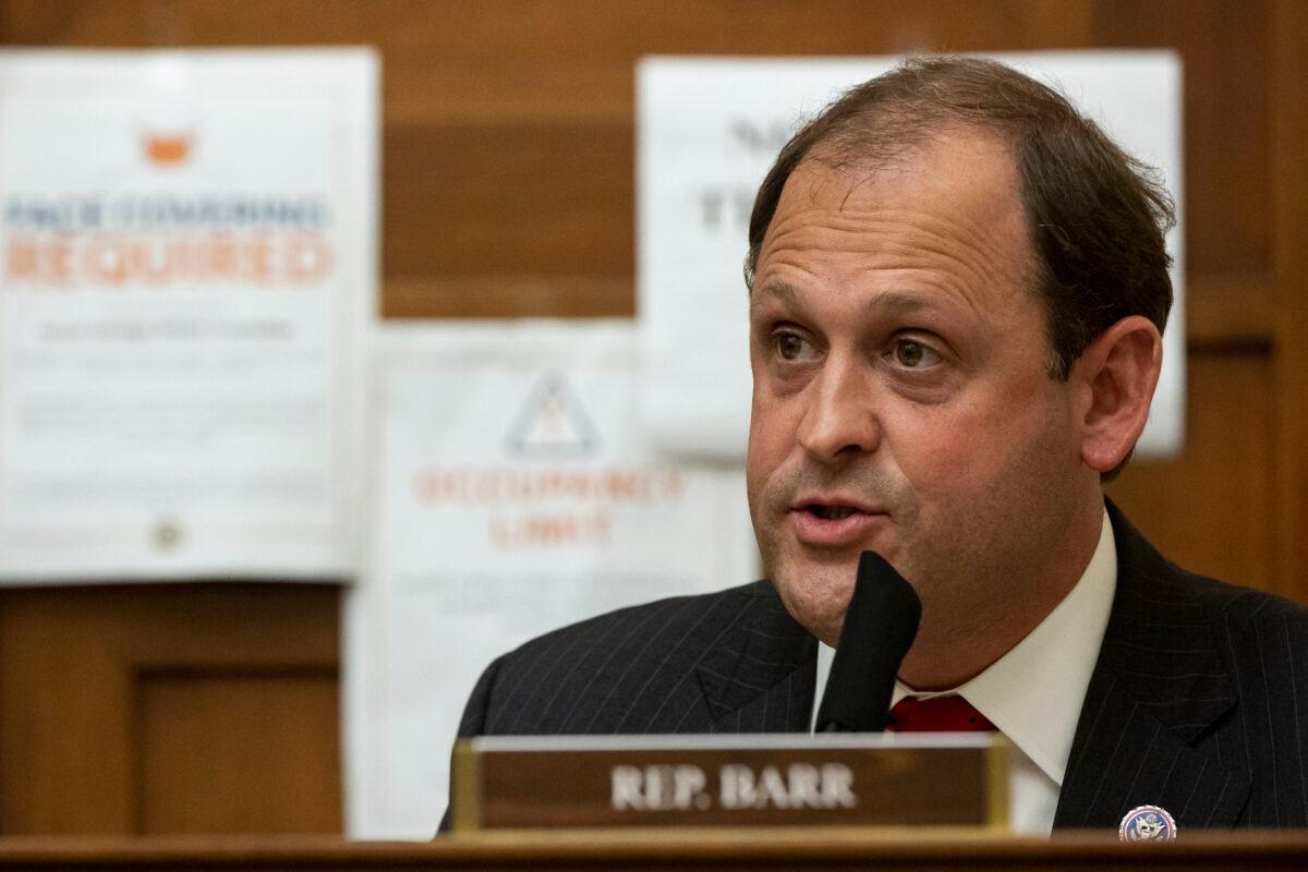 Rep. Andy Barr (R-Ky.) speaks during a hearing in Washington on March 10, 2021. (Ting Shen-Pool/Getty Images)