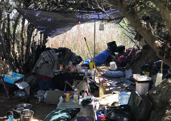 Huntington Beach Police Remove Homeless Occupying Wetlands 