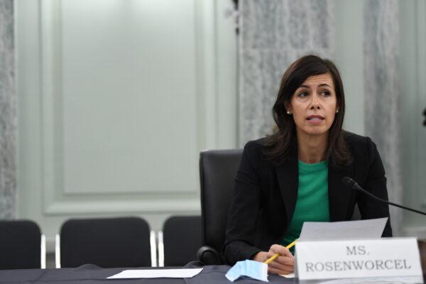 Federal Communication Commission Commissioner Jessica Rosenworcel testifies during an oversight hearing to examine the Federal Communications Commission on Capitol Hill in Washington on June 24, 2020. (Jonathan Newton-Pool/Getty Images)
