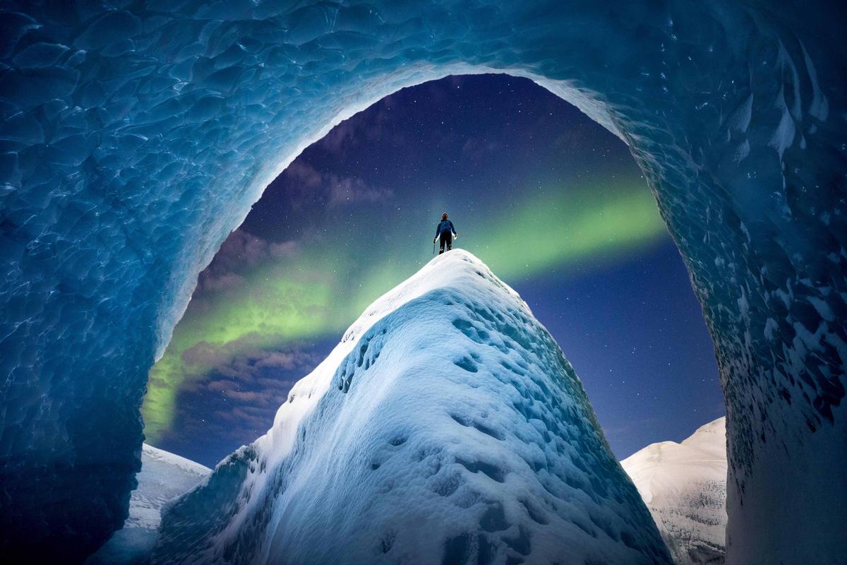 A self-portrait of Paul Zizka at the Greenland ice sheet (Caters News)