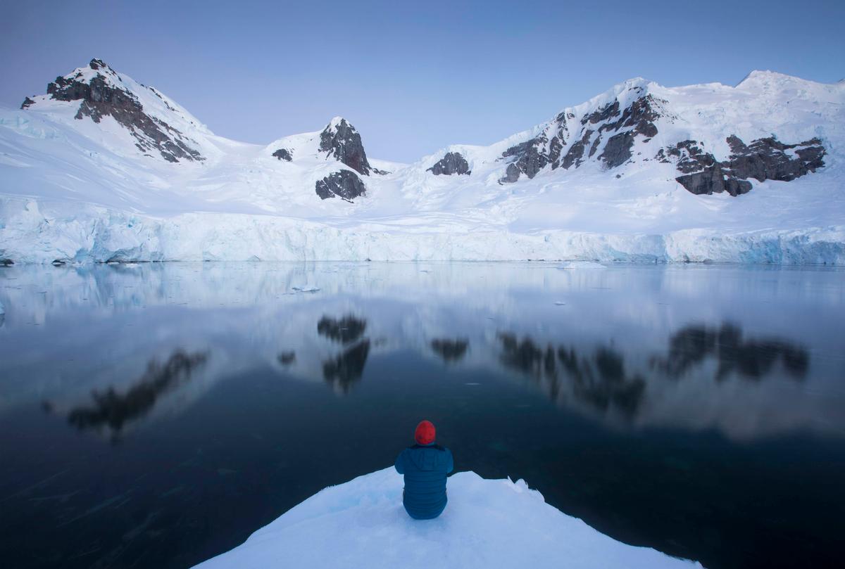 A self-portrait of Paul Zizka at Leith Cove, Antarctica (Caters News)