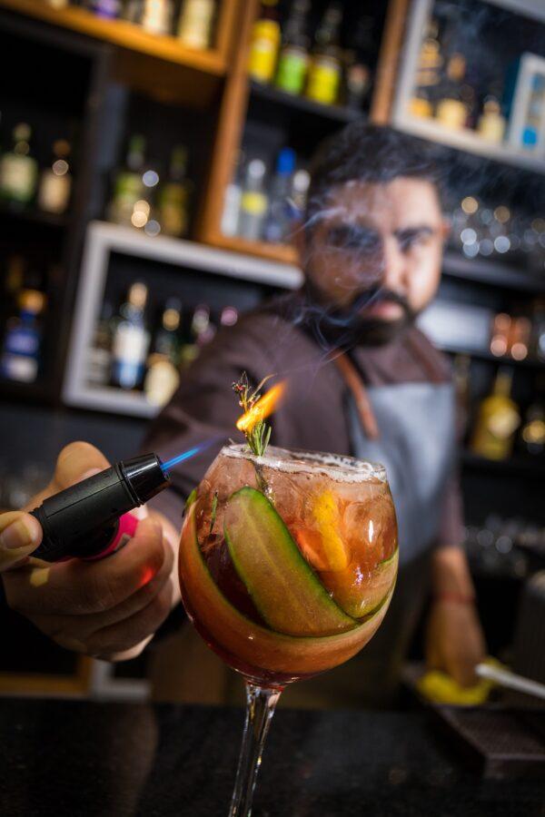 A cocktail gets a finishing touch at Icú. (Courtesy of Icú)