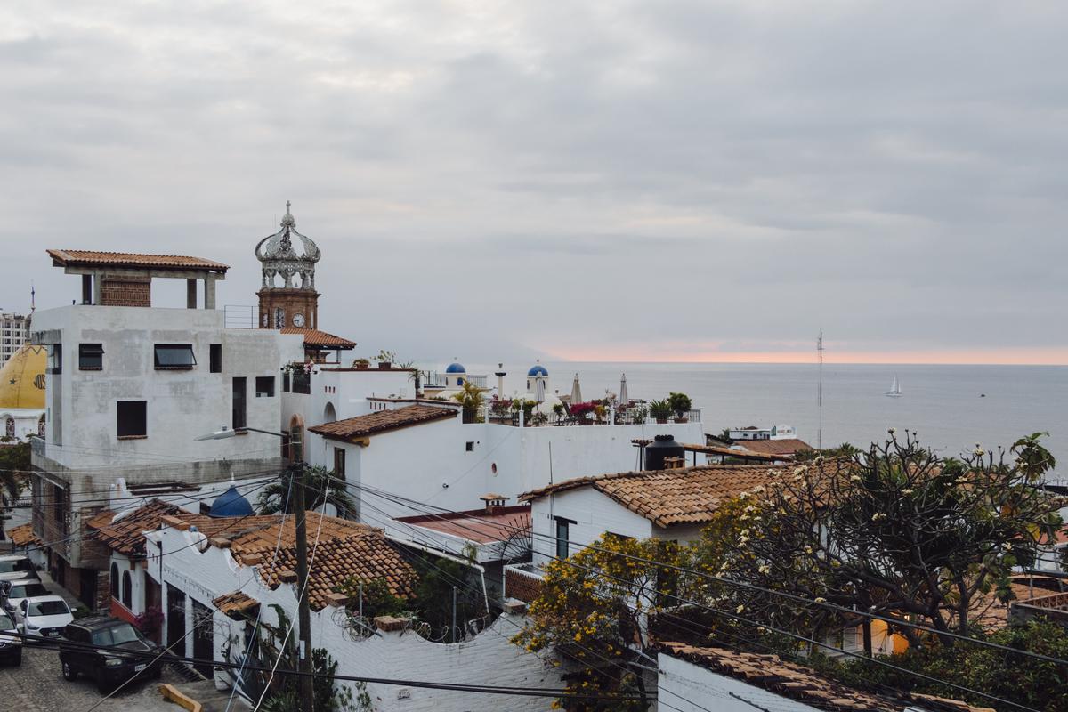 Puerto Vallarta's old town is dominated by the crown-topped tower of Our Lady of Guadalupe Church. (Dennis Lennox)