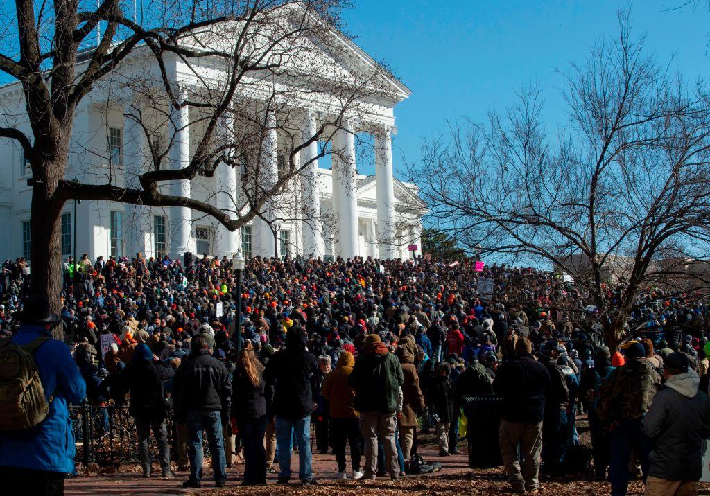 Thousands of pro-gun supporters gather on the grounds of the Virginia State Capitol in Richmond, Va., on Jan. 20, 2020. (Roberto Schmidt/AFP via Getty Images)