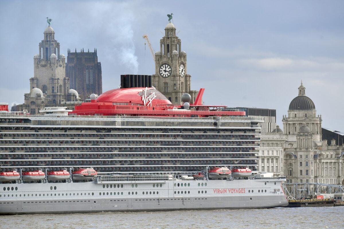 A general view at the launch event for Virgin Voyages' new cruise ship “Scarlet Lady” in Liverpool, England, on Feb. 25, 2020. (Anthony Devlin/Getty Images for Virgin Voyages)