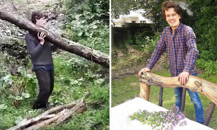 Talented Woodworker Makes Rustic Bed From Driftwood Fallen in Stream–and the Result Is Amazing