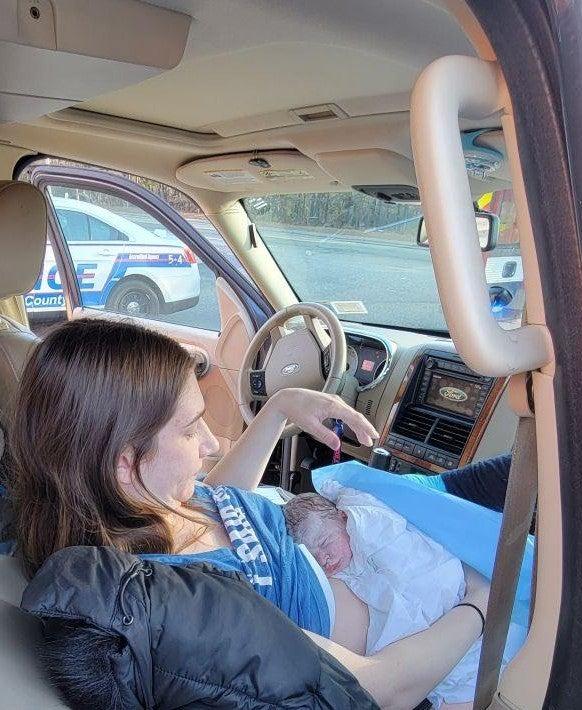 Nicole Gonzalez with her newborn baby girl. (Courtesy of Nicole Gonzalez via <a href="https://www.northwell.edu/">Northwell Health</a>)