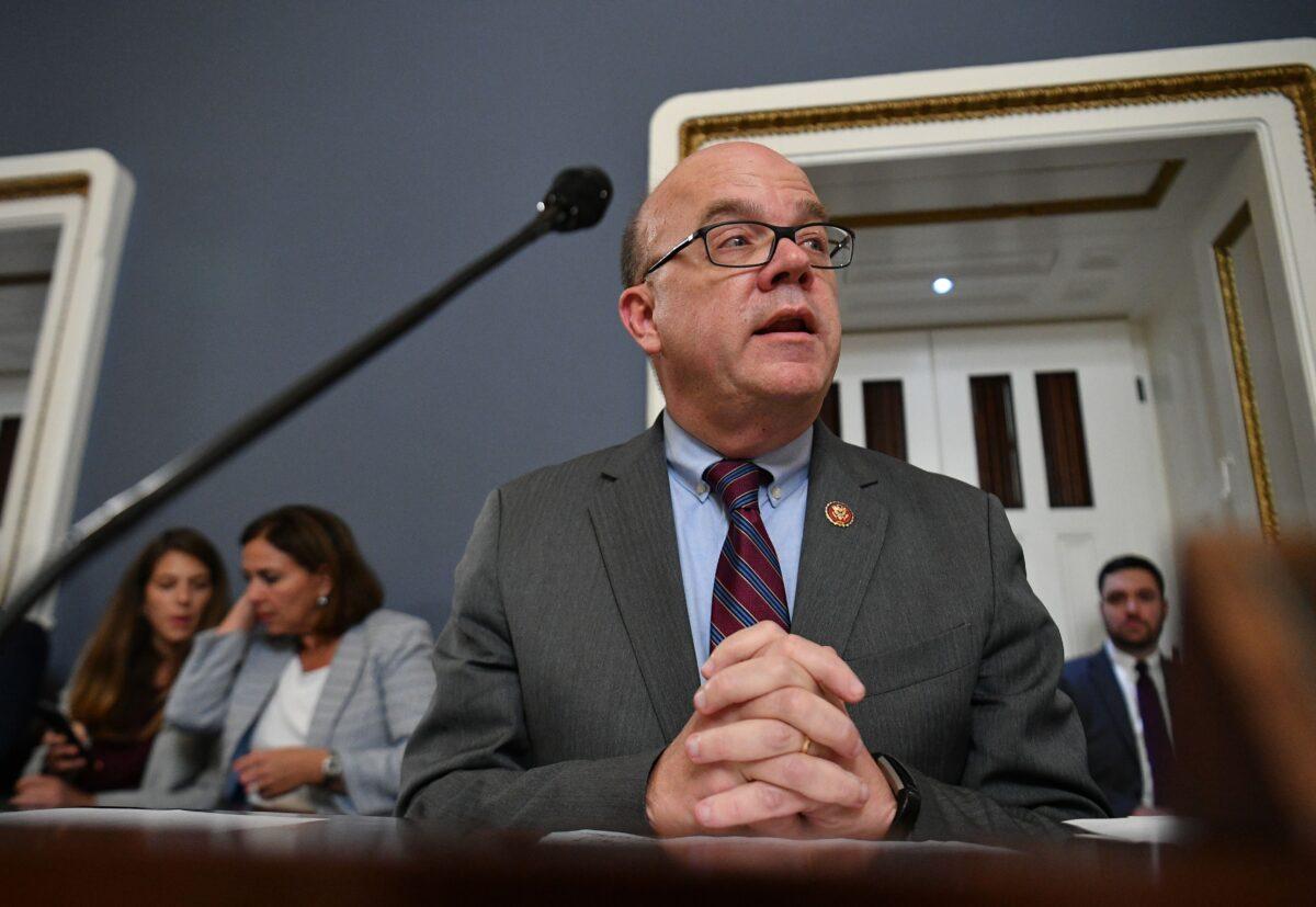 Rep. James McGovern (D-Mass.) announces markup for the impeachment resolution in Washington on Oct. 30, 2019. (Mandel Ngan/AFP via Getty Images)