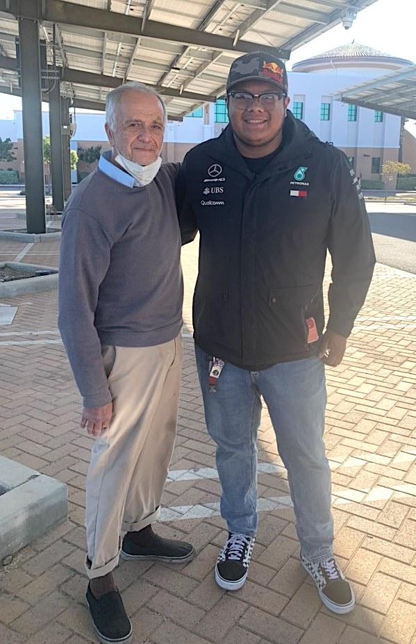 Jose Villarruel with former student Steven Nava. (Courtesy of <a href="https://www.instagram.com/stvnna._/">Steven Nava</a>)
