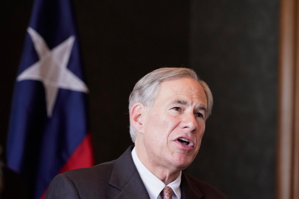 Texas Gov. Greg Abbott speaks during a news conference about migrant child detentions in Dallas, on March 17, 2021. (LM Otero/AP Photo)