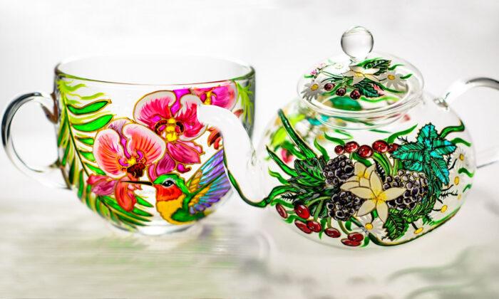 Ukrainian Artist’s Vibrant Hand-Painted Glassware Turns Teatime Into Stunning Fine Art