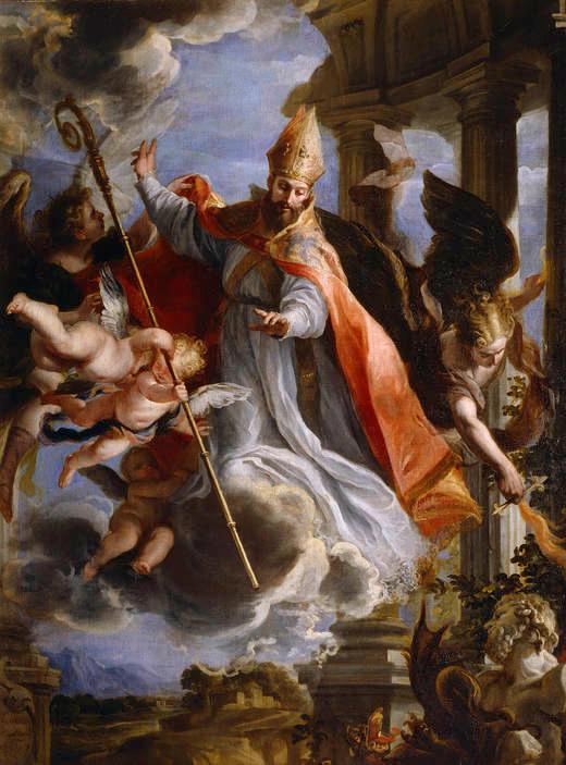 “The Triumph of Saint Augustine,” 1664, by Claudio Coello. Prado Museum. (Public Domain)