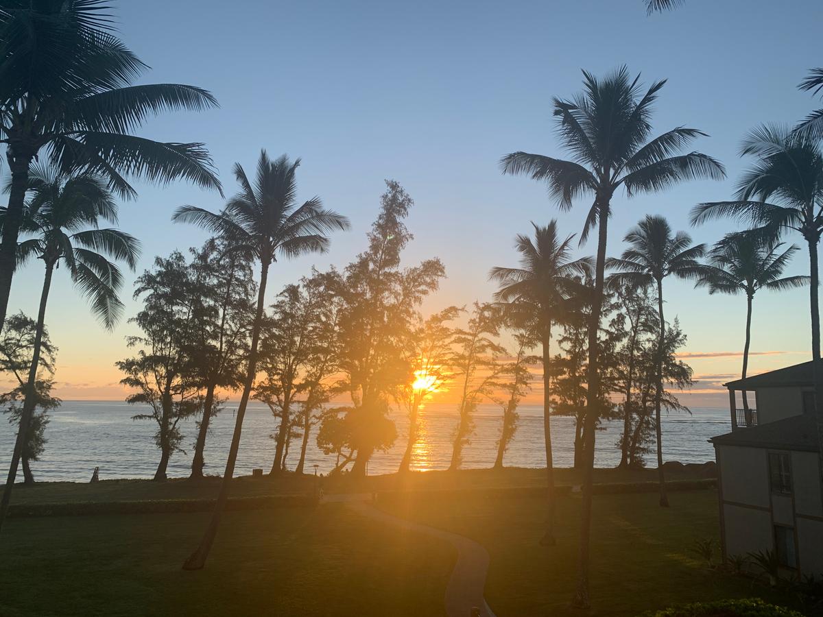The sun sets over the Kauai Coast Trail. (Janna Graber)