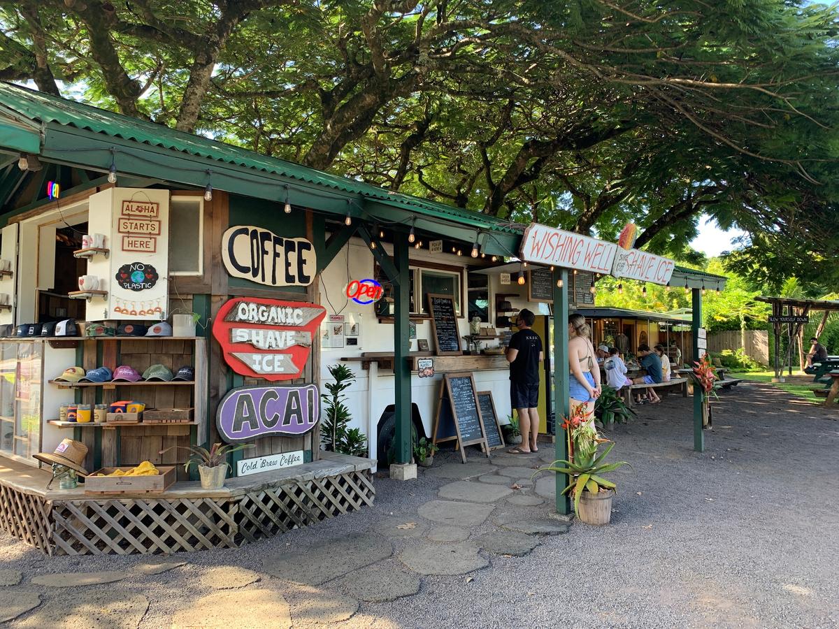 Hanalei Town in Princeville on Kauai's north shore has restaurants, food trucks, and shops. (Janna Graber)
