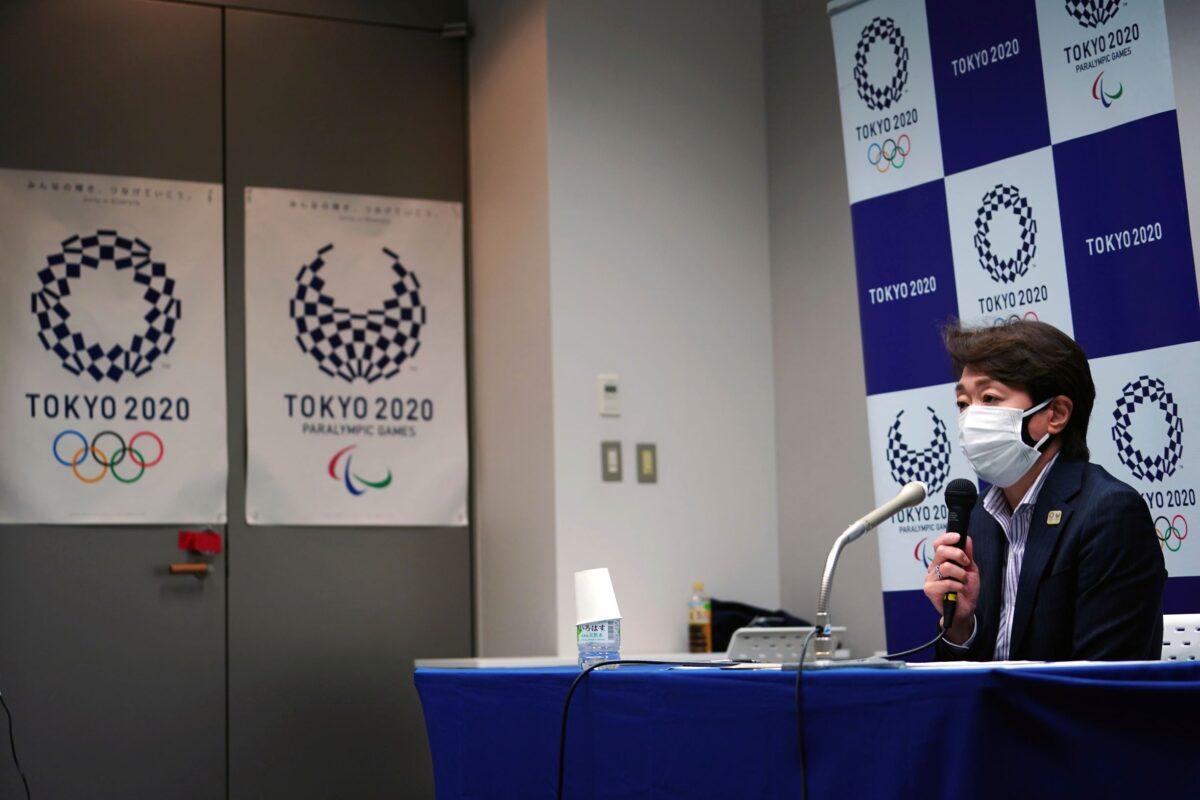 Seiko Hashimoto, president of the Tokyo 2020 Organizing Committee of the Olympic and Paralympic Games, speaks during a press conference , in Tokyo, Japan, on March 19, 2021. (Eugene Hoshiko/AP Photo)