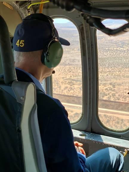 Sen. Rick Scott (R-Fla.) flies to survey the southern border of the United States, in Arizona on March 19, 2021. (Sen. Rick Scott's Office)