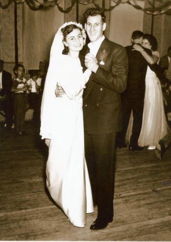 The author's parents at their wedding in 1948. (Courtesy of Laura Semenza-Marcos)