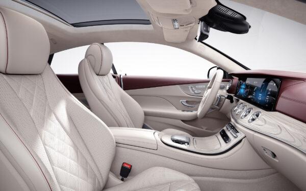 Stunning Macchiato Beige/Titian Red Nappa leather interior. (Courtesy of Mercedes-Benz)