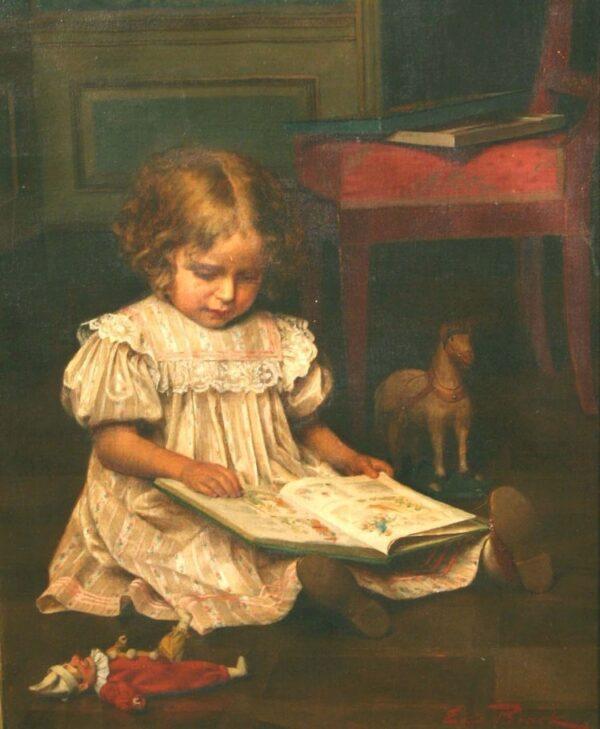  For some, the last poem they read was a nursery rhyme. “Girl Reading” by Emil Brack. (Public Domain)