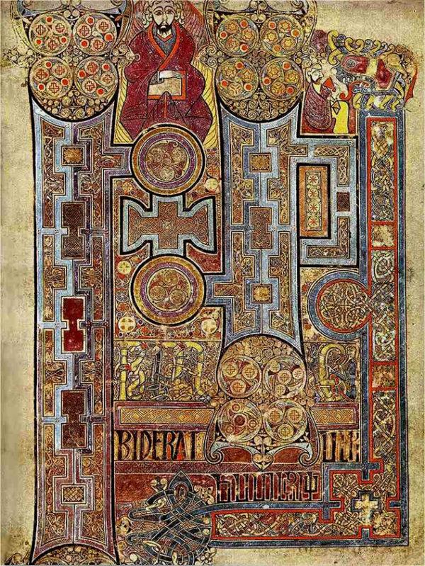 Book of Kells, Folio 292r, Incipit to John (Public domain)
