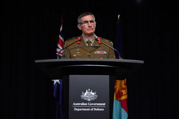 Chief of the Australian Defence Force General Angus Campbell delivers the findings from the Inspector-General of the Australian Defence Force Afghanistan Inquiry on November 19, 2020, in Canberra, Australia. (Mick Tsikas/Pool/Getty Images)