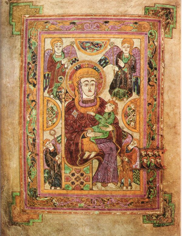 Book of Kells, Folio 7v, Madonna and Child. The Collections of the National Museum of Ireland (Public domain)