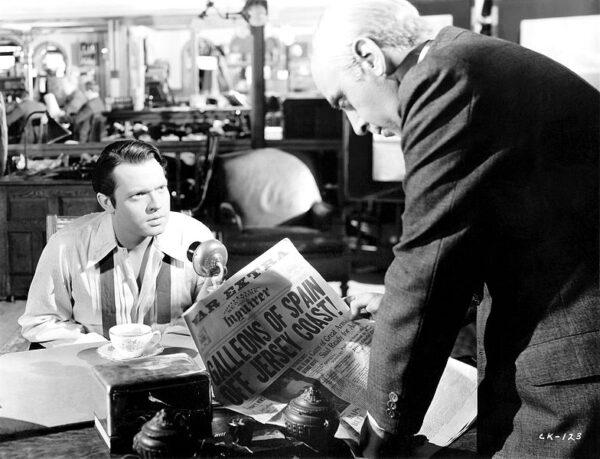 A scene in "Citizen Kane" set in the Inquirer's office. (Public Domain)
