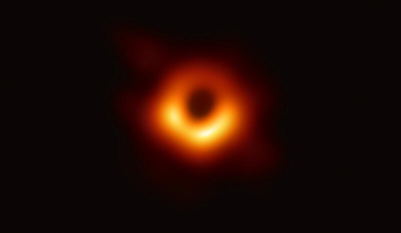 The first image of the M87 supermassive black hole taken in April 2019. (Courtesy of <a href="https://eventhorizontelescope.org/press-release-april-10-2019-astronomers-capture-first-image-black-hole">Event Horizon Telescope Collaboration</a>)