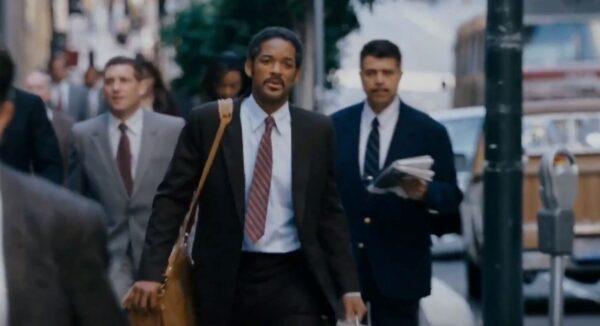 Chris Gardner (Will Smith) rushes here and there trying to survive, while building a future.  (Sony Pictures Releasing)