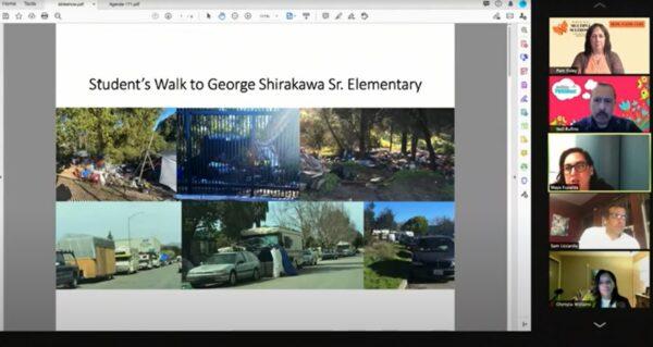 Photos from a presentation given during a San Jose City Council meeting on March 23, 2021. (The Epoch Times/Screenshot)