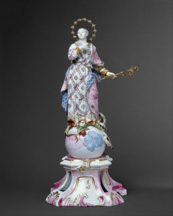 "Virgin of the Immaculate Conception" c. 1781 by Wenzel New (modeler) Fulda Pottery and Porcelain Manufactory. Hard-paste porcelain. The Metropolitan Museum of Art