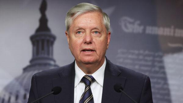 U.S. Sen. Lindsey Graham (R-S.C.) speaks during a news conference at the U.S. Capitol in Washington on March 5, 2021. (Alex Wong/Getty Images)