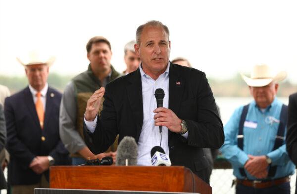 Former Customs and Border Protection Acting Commissioner Mark Morgan at a press conference in Anzalduas Park in Mission, Texas, on March 30. 2021. (Charlotte Cuthbertson/The Epoch Times)