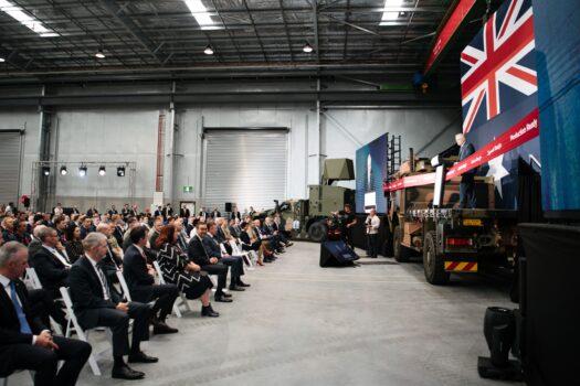 The Prime Minister Scott Morrison during the opening of Raytheon Australia's Centre for Joint Integration in Adelaide, Wednesday, March 31, 2021. (AAP Image/Morgan Sette)
