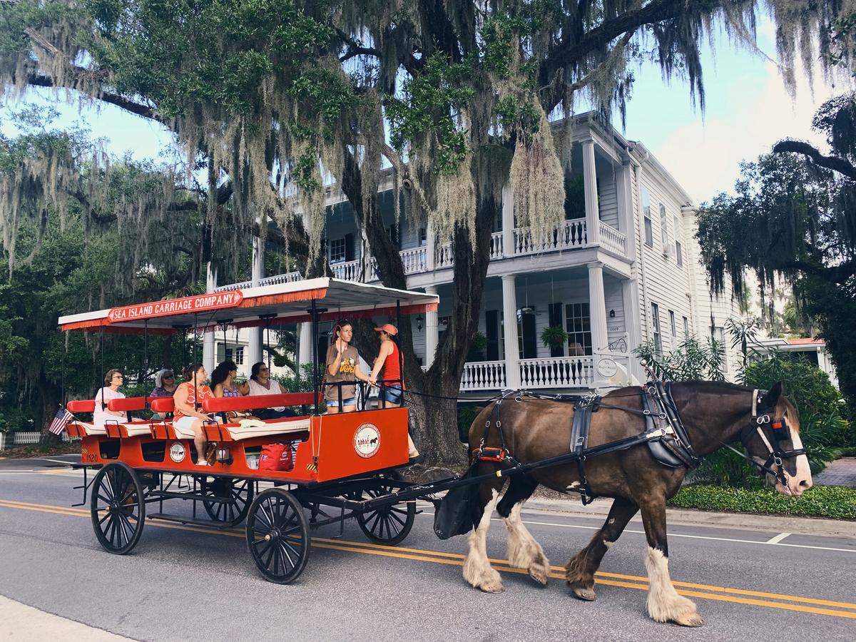 Visitors on a carriage ride of Beaufort. (Courtesy of Visit Beaufort)