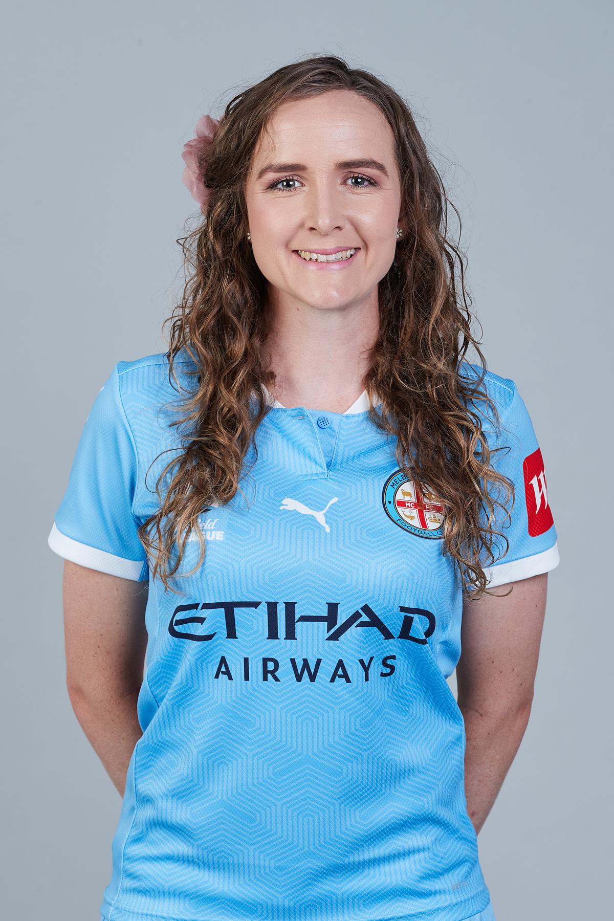 Rhali Dobson poses during the Melbourne City W-League 2020/21 Headshots Session at City Football Academy in Melbourne, Australia, on Dec. 21, 2020. (Graham Denholm/Getty Images)