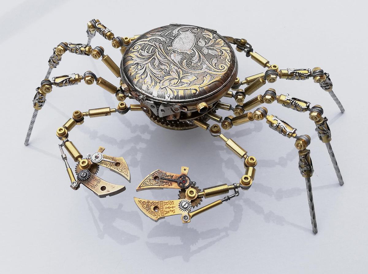 Another crab sculpted from pocket watch parts (Caters News)