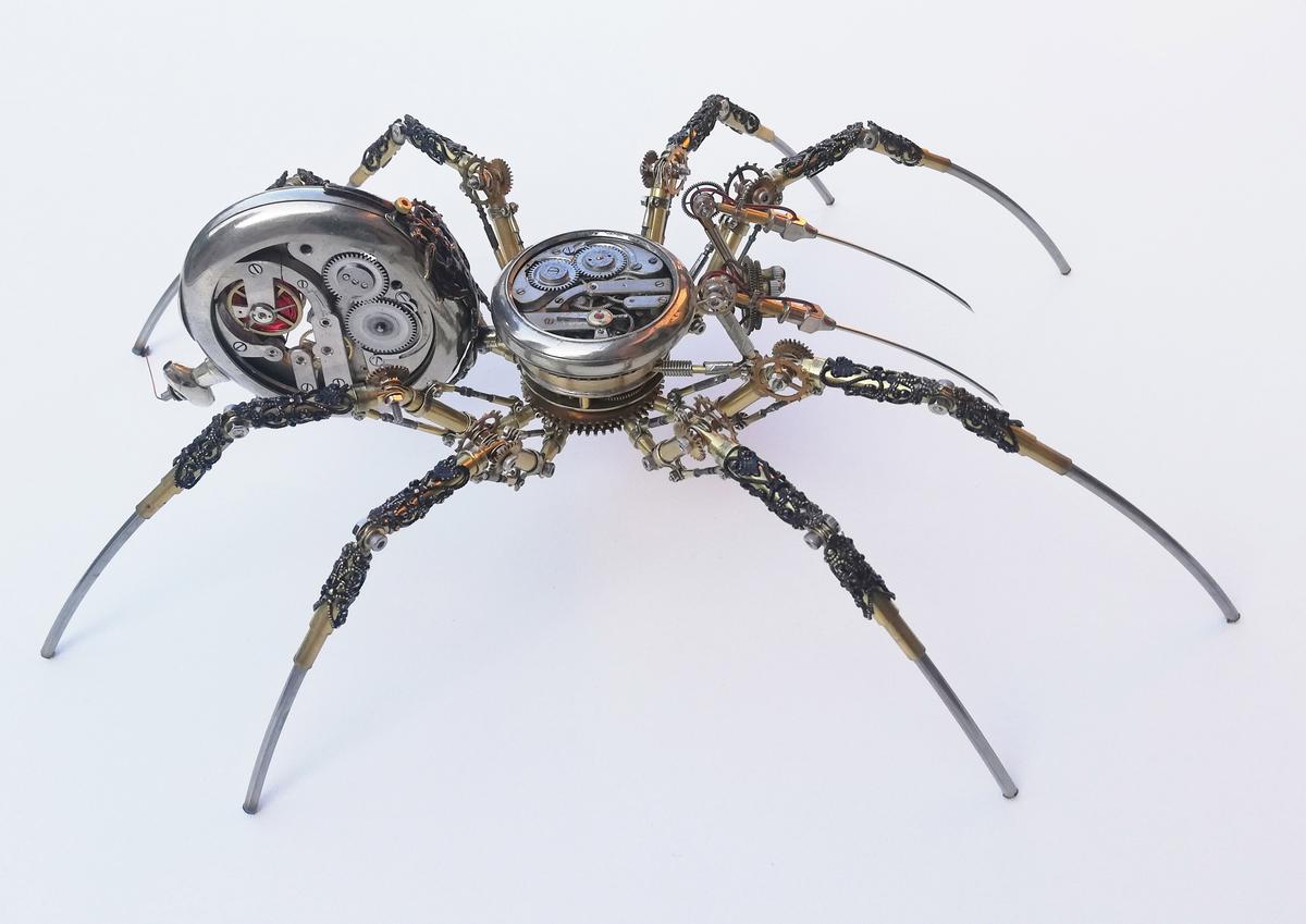 Another mechanical spider inspired by the Victorian-era industrial revolution (Caters News)