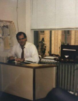 Charles Mizrahi in his office in 1985. (Courtesy of Charles Mizrahi)