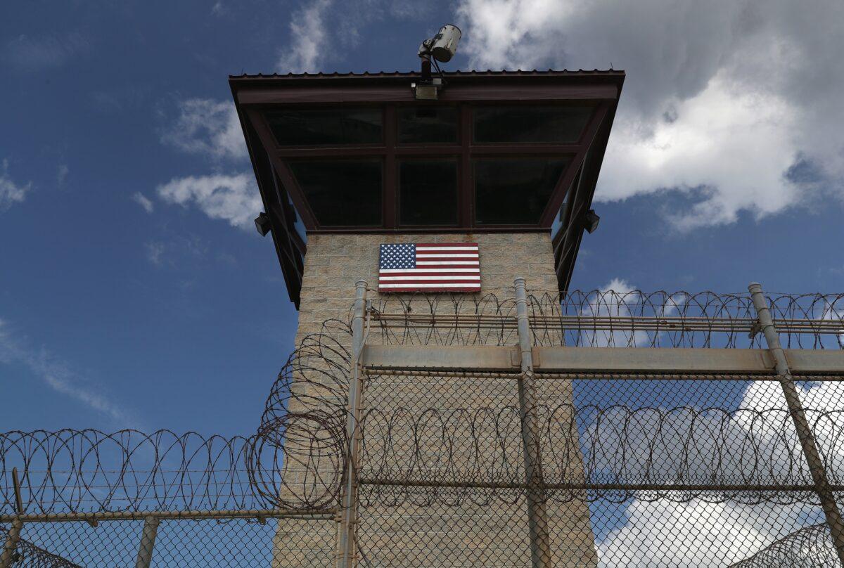 A guard tower stands at the entrance of the U.S. prison at Guantanamo Bay, also known as "Gitmo", at the U.S. Naval Station at Guantanamo Bay, Cuba, on Oct. 23, 2016. (John Moore/Getty Images)