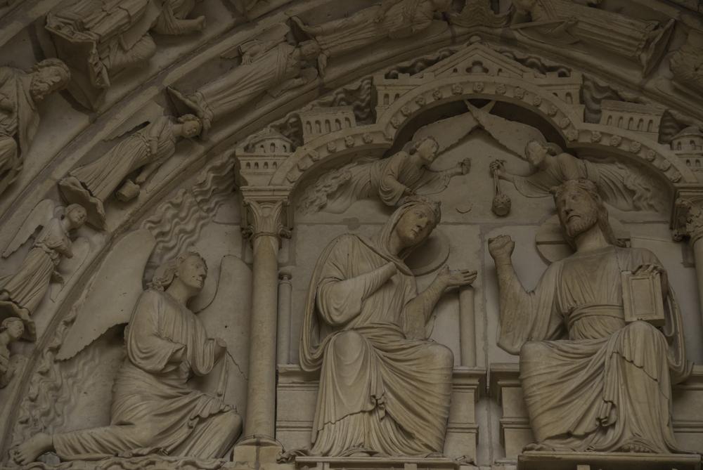 The Coronation of the Virgin Mary is represented in the north transept sculptures. (Rosemarie Mosteller/Shutterstock)
